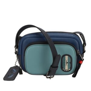 Coach Color Block Leather Patch with Stripe Mini Crossbody Bag