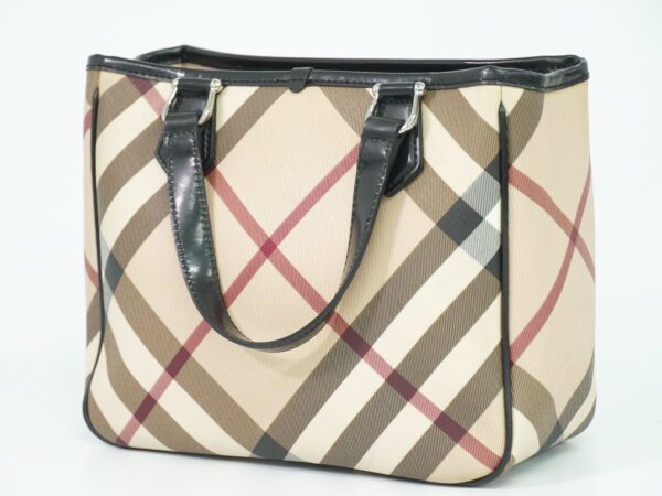 2100020000008496 2 Burberry Nova Check Tote Bag Beige Black