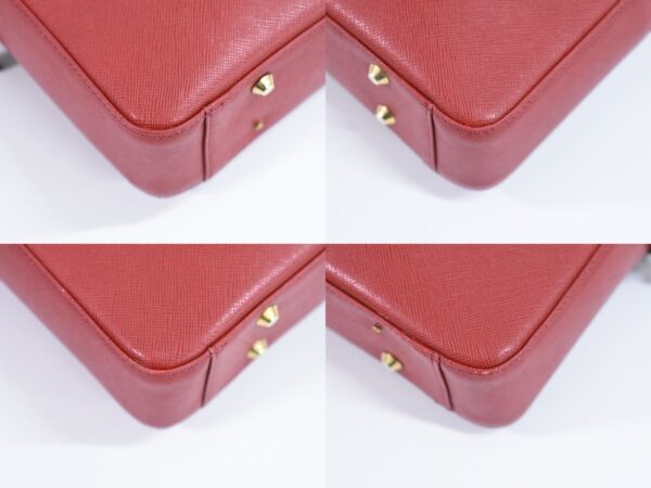 2100020000010140 7 Burberry Leather Business Bag Red