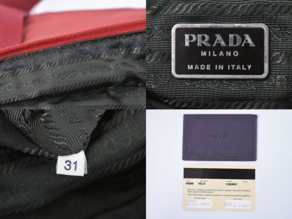 2100020000012635 9 Prada Vela Tote Bag Nylon Red