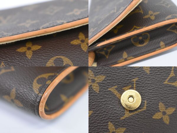 2100020000012957 4 Louis Vuitton Pochette Twin GM Monogram 2WAY Shoulder Bag Brown