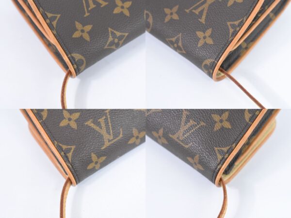 2100020000012957 6 Louis Vuitton Pochette Twin GM Monogram 2WAY Shoulder Bag Brown