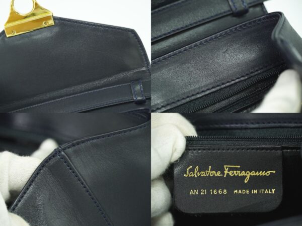 2100020000013753 9 Salvatore Ferragamo 2way Shoulder Bag Navy