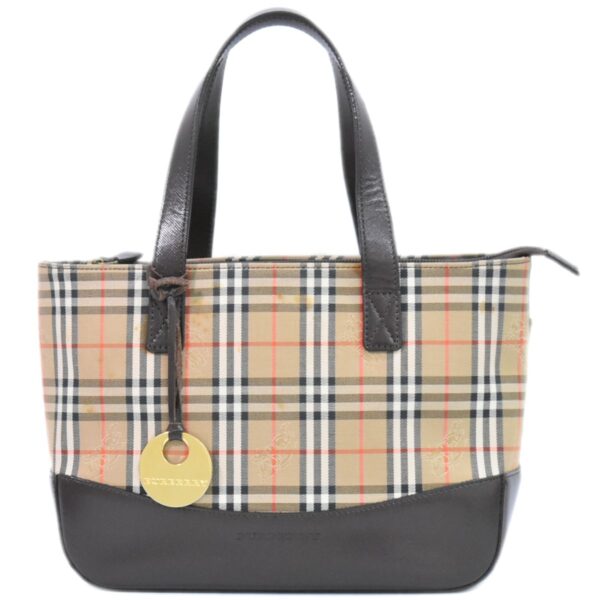 2100020000014846 1 Burberry Nova Check Tote Bag Beige Brown