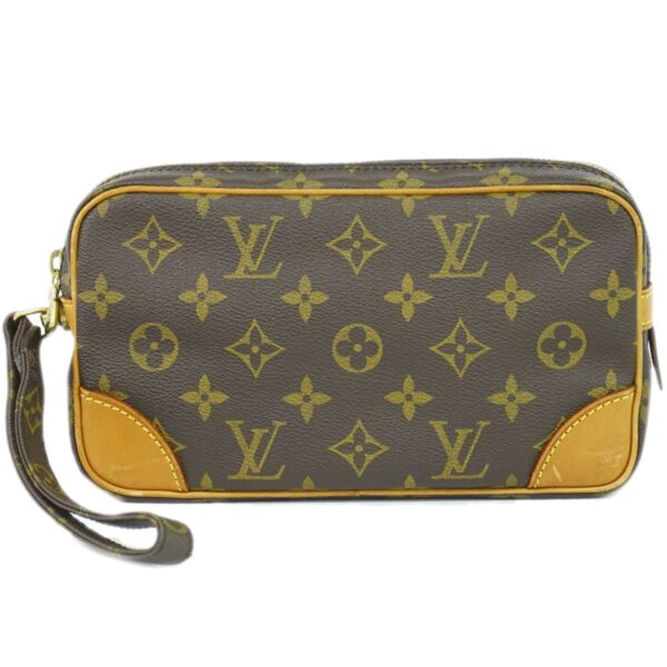 2100020000019649 1 Louis Vuitton Marly Dragonne PM Monogram Clutch Bag Brown