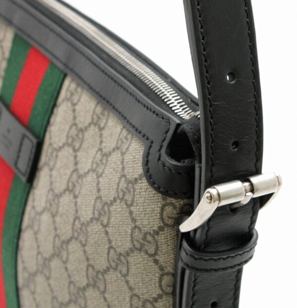 21740049 6 Gucci GG Supreme Sherry Crossbody Bag Leather Khaki Beige Black