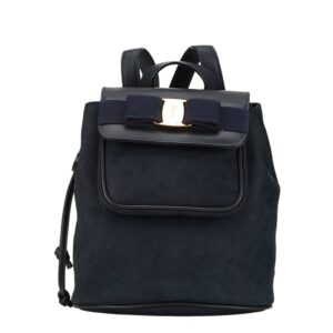 Salvatore Ferragamo Vara Ribbon Nubuck Backpack Suede Leather Black