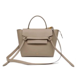 Celine Belt Grain Calf Tote Bag Light Taupe