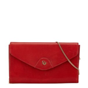 Dior Crossbody Chain Bag Leather Red