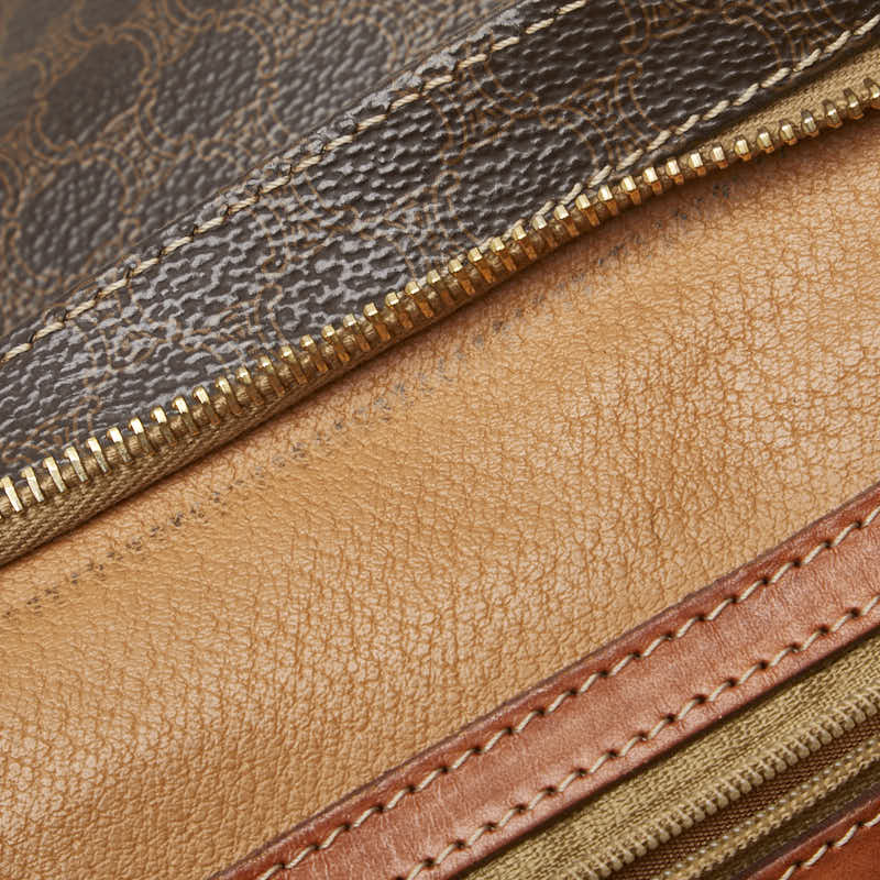 Celine Macadam Leather Handbag Tote Bag Brown - Image 5