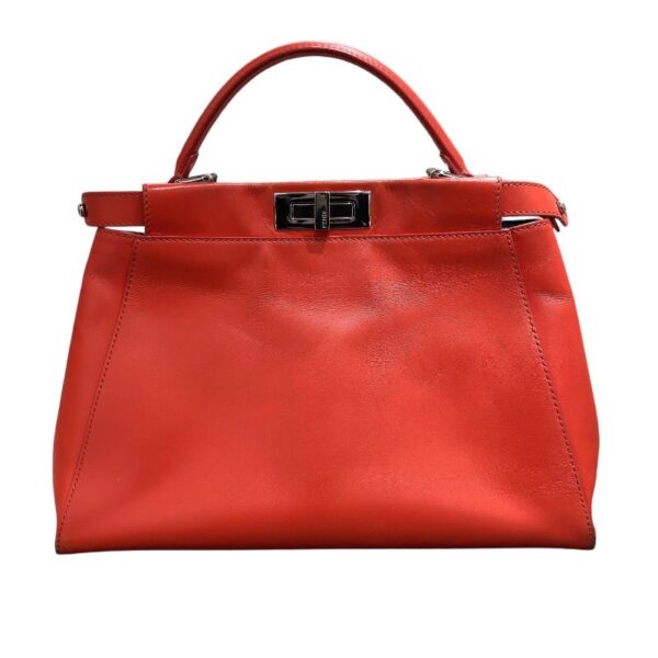 2300040314265 1 Fendi Peekaboo Medium Bugs Calf Handbag Red