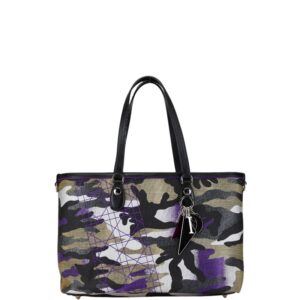 Dior Ansel Murile Camouflage Tote Bag Canvas Black Purple