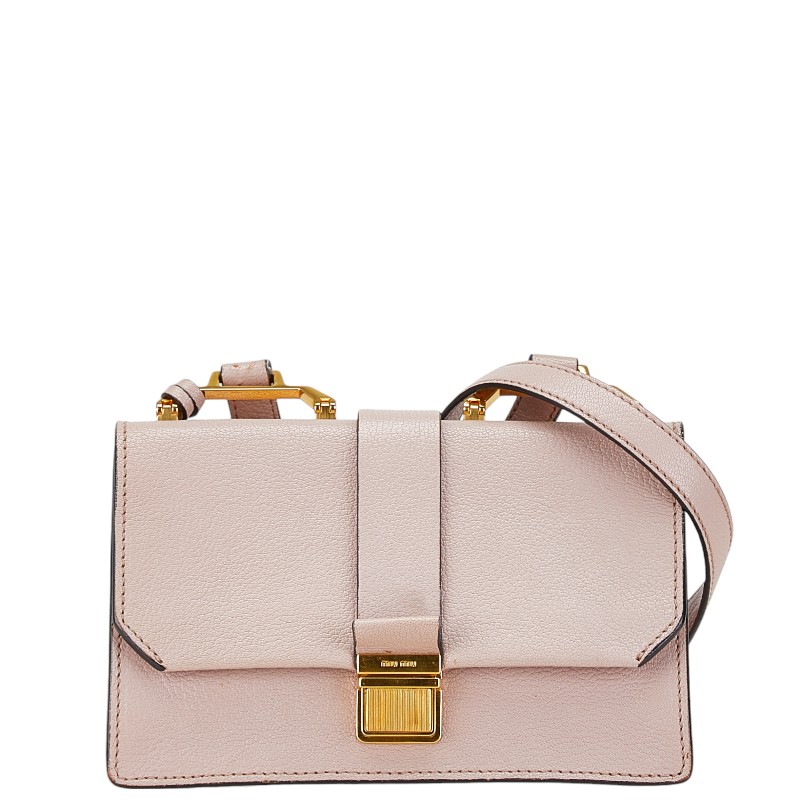 Miu Miu Madras Leather Crossbody Shoulder Bag Pink