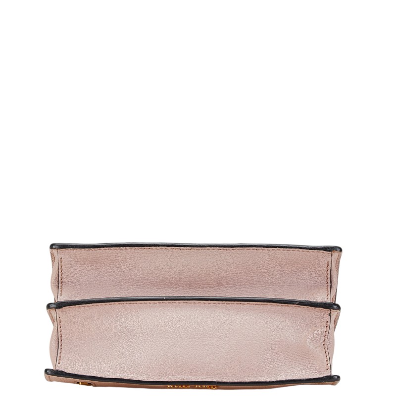 Miu Miu Madras Leather Crossbody Shoulder Bag Pink - Image 3
