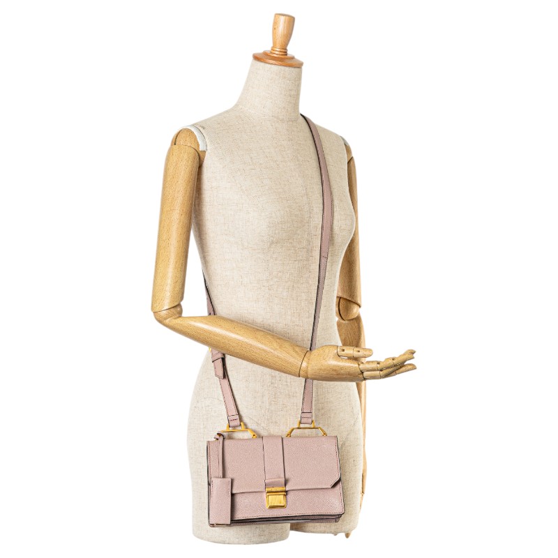 Miu Miu Madras Leather Crossbody Shoulder Bag Pink - Image 8