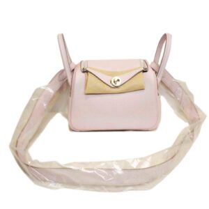 Hermes Lindy Mini 20 Verso Taurillon Swift Bag Mauve Pale White