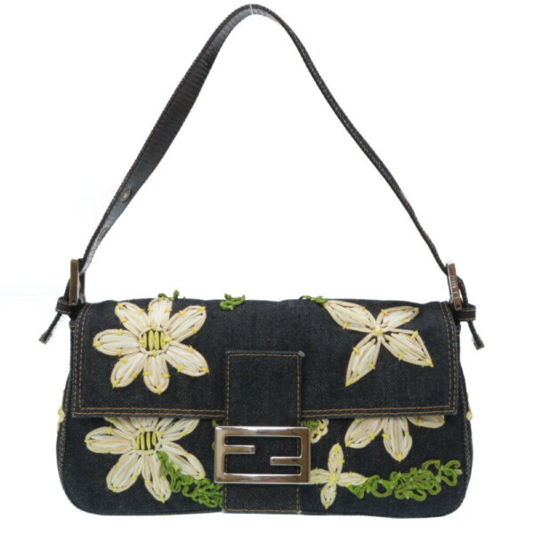 2e0176ge5 1 Fendi Denim Mamma Bucket Floral Shoulder Bag Flower