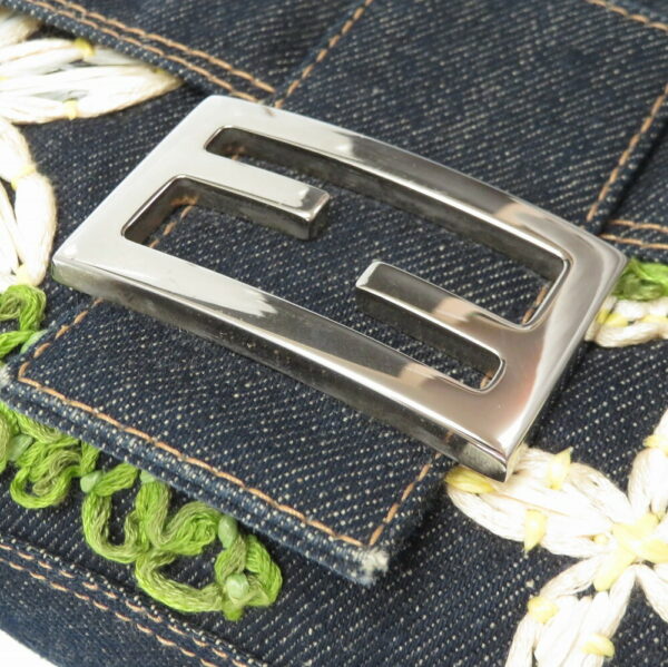 2e0176ge5 5 Fendi Denim Mamma Bucket Floral Shoulder Bag Flower