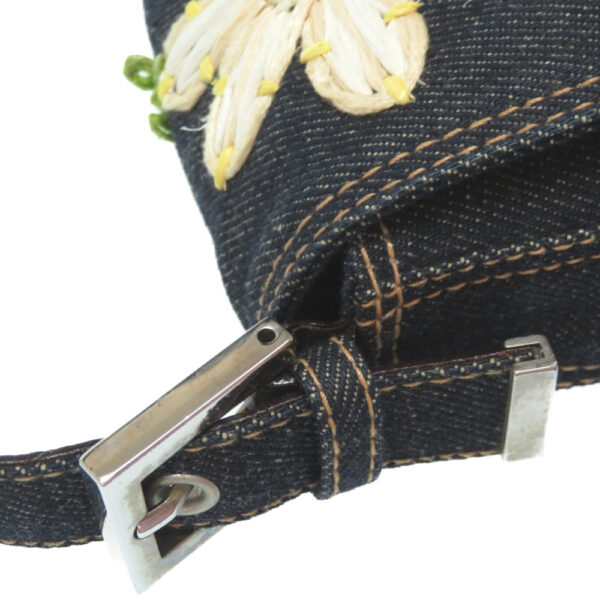 2e0176ge5 7 Fendi Denim Mamma Bucket Floral Shoulder Bag Flower