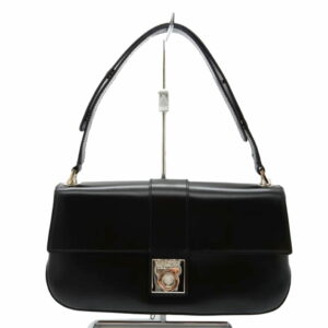 Salvatore Ferragamo Gancini One Shoulder Party Bag Black