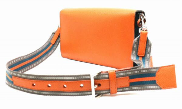 31841760 1 Prada Shoulder Bag 2WAY Clutch Leather Orange Green