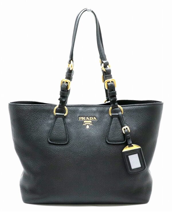 31860848 Prada Tote Bag Shoulder Tote Leather Black