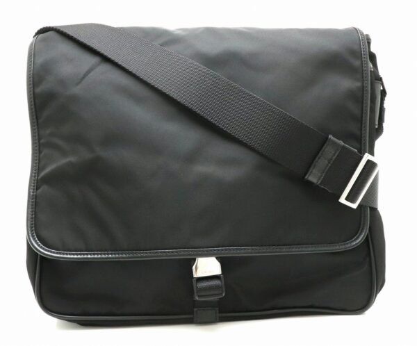 31880533 Prada Shoulder Bag Nylon Leather Black