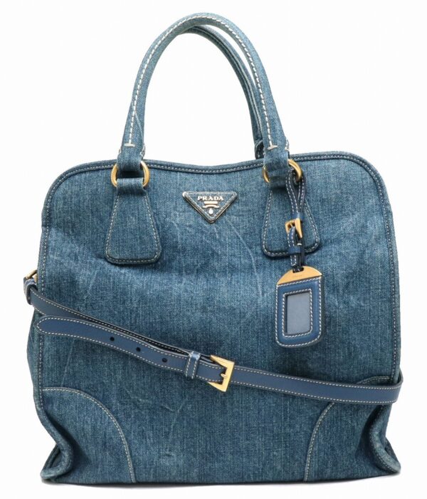 31901720 Prada Tote Bag 2WAY Denim Blue