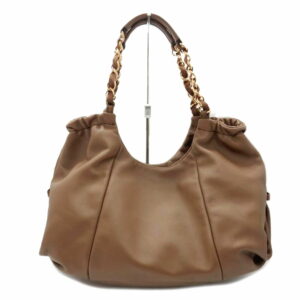 Salvatore Ferragamo Vara Chain Shoulder Bag Leather Brown