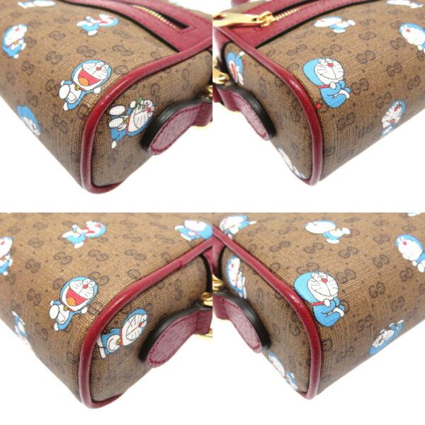 3d0035izi6 9 Gucci x Doraemon Mini GG Supreme Shoulder Bag Beige Red