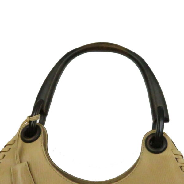 3k0085ipb5 d2 Gucci Wood Leather One Shoulder Handbag Beige Brown