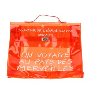 Hermes Vinyl Kelly Handbag Orange