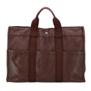 Hermes Fool Toe MM Canvas Leather Tote Bag