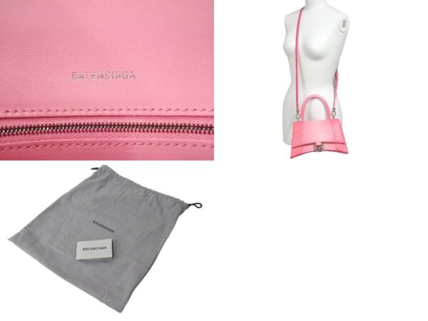 4c067607 d10 Balenciaga Hourglass 2WAY Handbag Pink