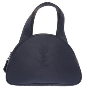 Yves Saint Laurent YSL Logo Nylon Handbag Navy Blue
