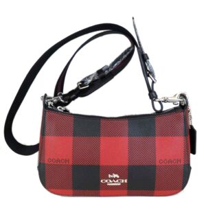 Coach Jess Bucket Leather Shoulder Bag Check