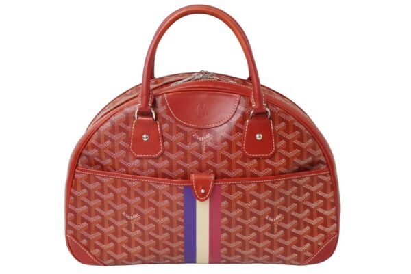 60949 d1 Goyard Saint Jeanne MM Handbag Markage Herringbone Pattern Red