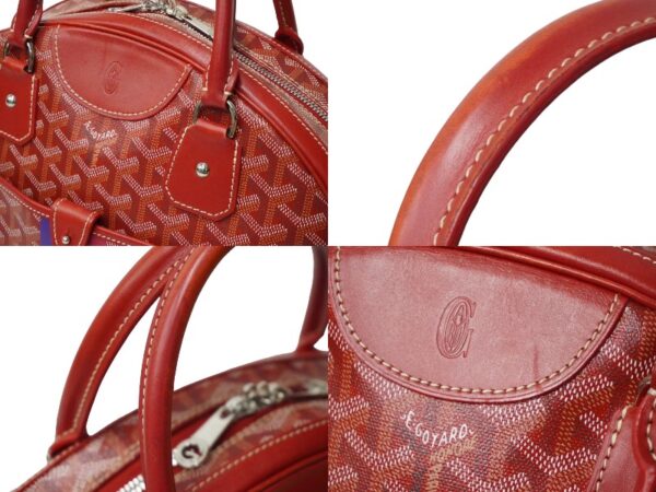 60949 d3 Goyard Saint Jeanne MM Handbag Markage Herringbone Pattern Red