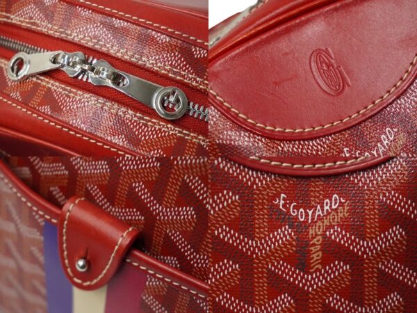 60949 d4 Goyard Saint Jeanne MM Handbag Markage Herringbone Pattern Red