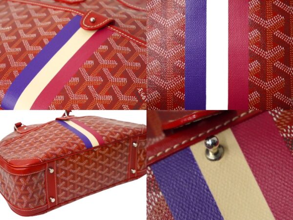 60949 d5 Goyard Saint Jeanne MM Handbag Markage Herringbone Pattern Red