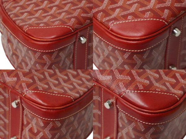 60949 d6 Goyard Saint Jeanne MM Handbag Markage Herringbone Pattern Red