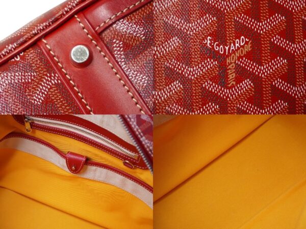 60949 d7 Goyard Saint Jeanne MM Handbag Markage Herringbone Pattern Red