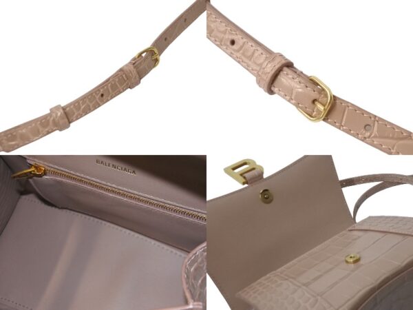 62478 d6 Balenciaga Hourglass Small 2WAY Handbag Pink Beige