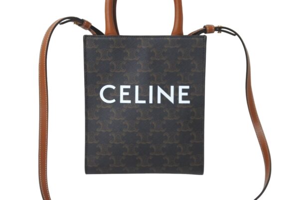 64414 d2 Celine Mini Vertical Shoulder Bag Triomphe Brown