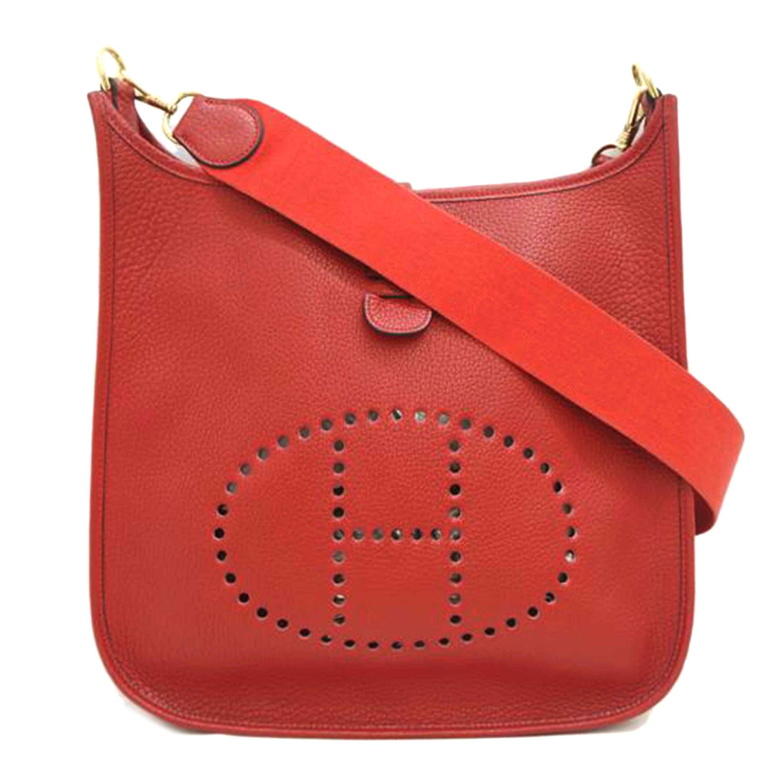 Hermes Evelyn GM Tote Bag Rouge Bif Ardennes