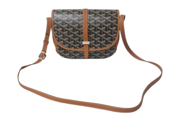 67984 d1 Goyard Belvedere PM Shoulder Bag Leather Black Brown