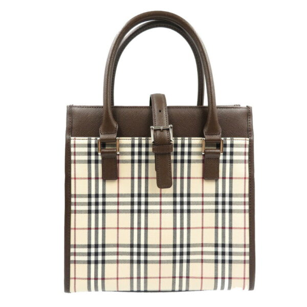 6b0203ebb5 d1 Burberry Nova Check Handbag Leather Beige Brown