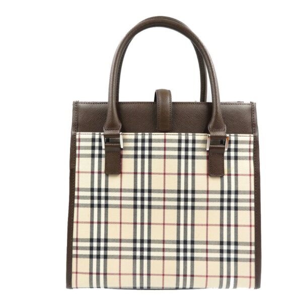 6b0203ebb5 d2 Burberry Nova Check Handbag Leather Beige Brown