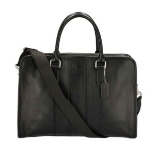 Coach Bond Leather Briefcase Shoulder Bag Black