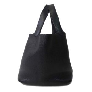 Hermes Picotan Lock MM Taurillon Clemence Tote Bag Black